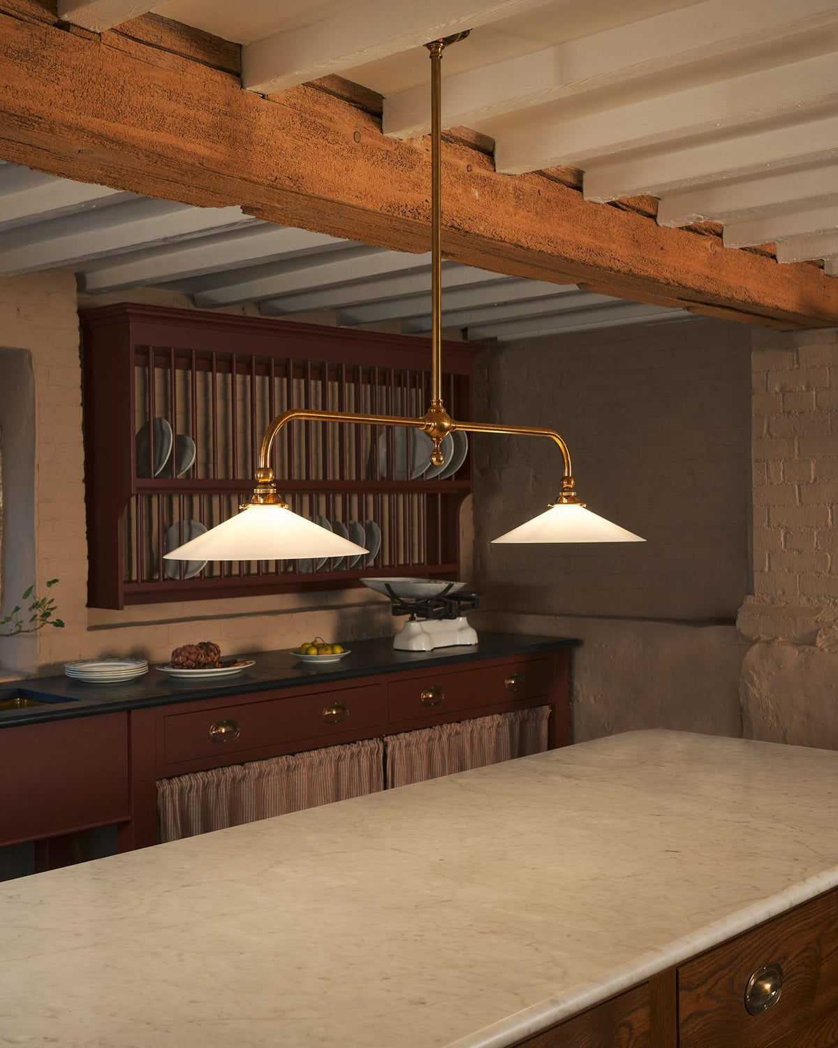 The Heirloom Gaselier Light with Milk Glass Shades - Short TEST