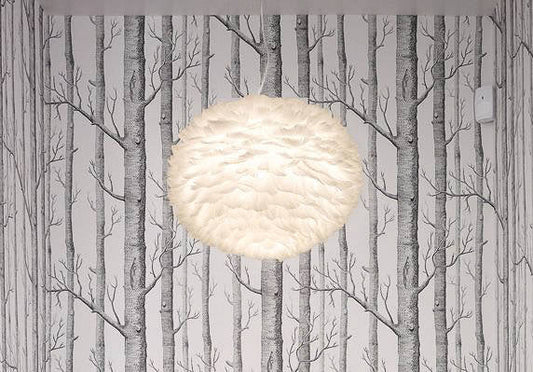 Scandinavian style and goose feathers - all in a lampshade!