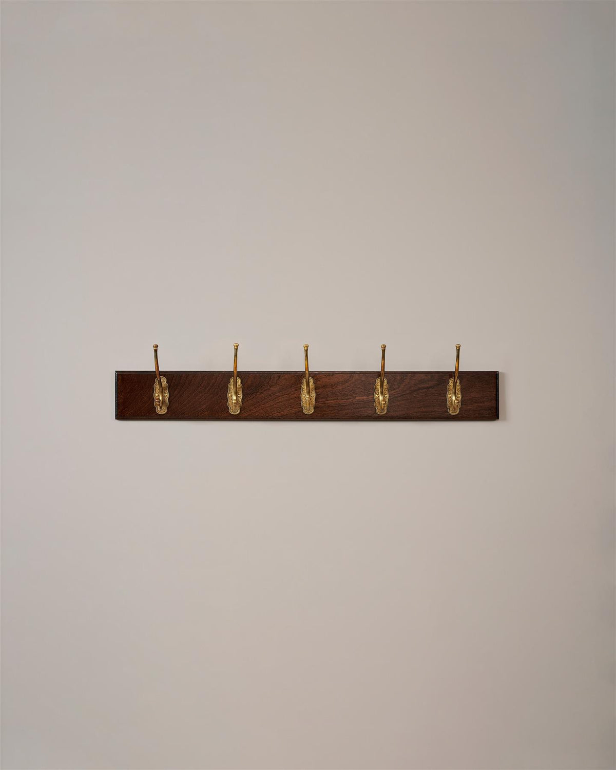The Petite Parisian Café Hook Rack - 5 Hooks, Mahogany Finish TEST