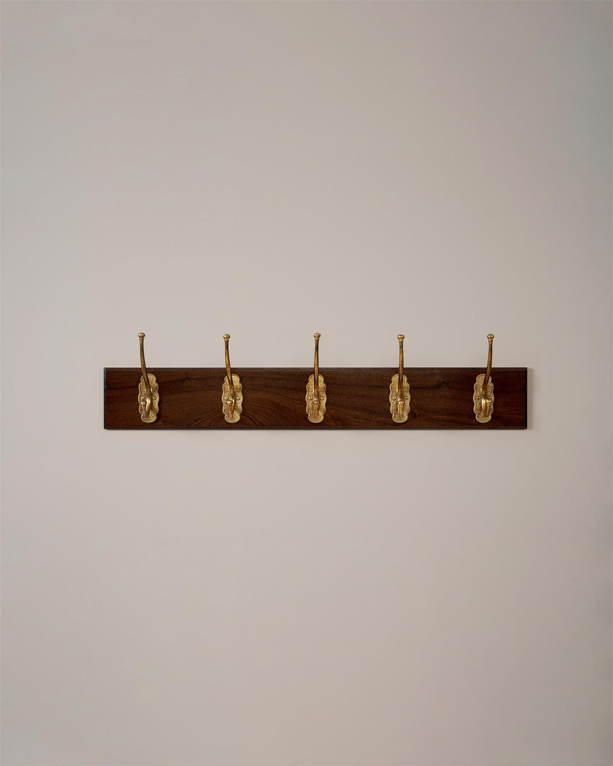 The Grand Parisian Café Hook Rack - 5 Hooks, Mahogany Finish TEST