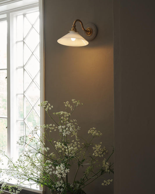 The Heirloom Wall Light with Milk Glass Shade