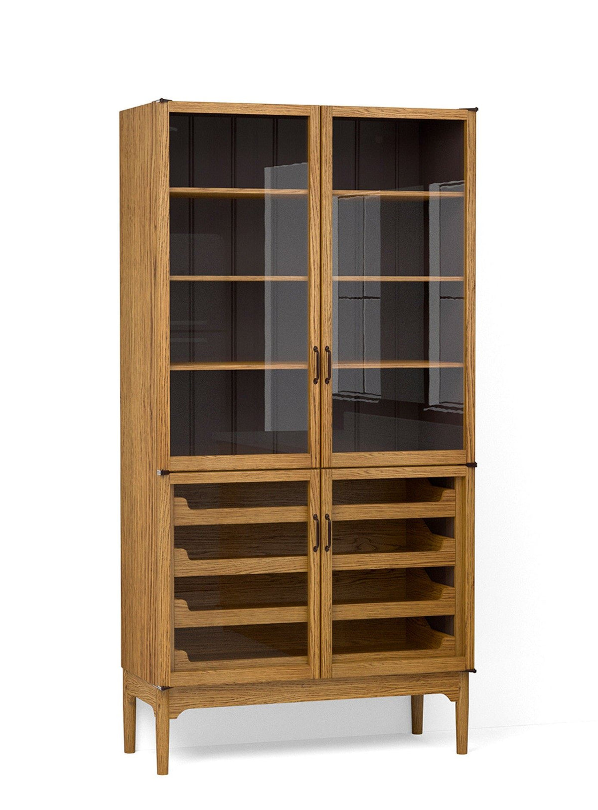1100mm Freestanding Pantry with Glazed Doors