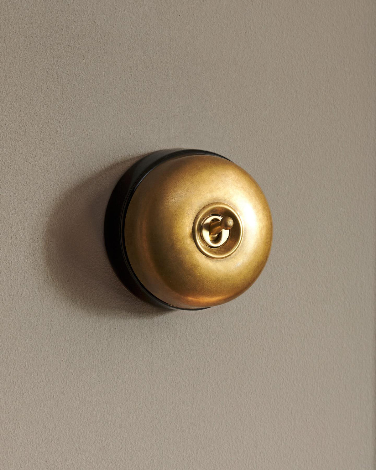 The Dolly Toggle Switch - Aged Brass, Black Base, 2 Way TEST