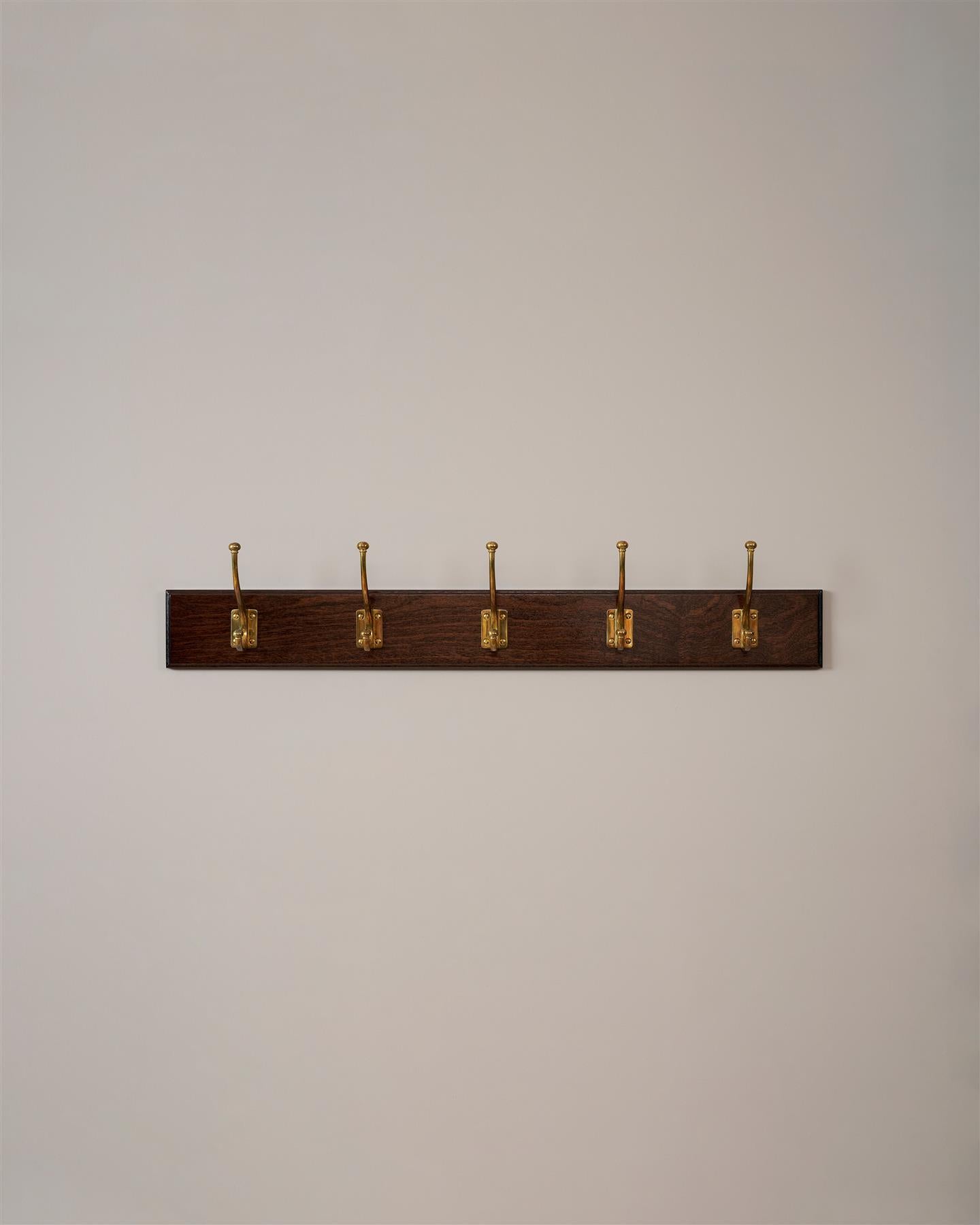The Edwardian Coat Hook Rack - 5 Hooks, Mahogany Finish