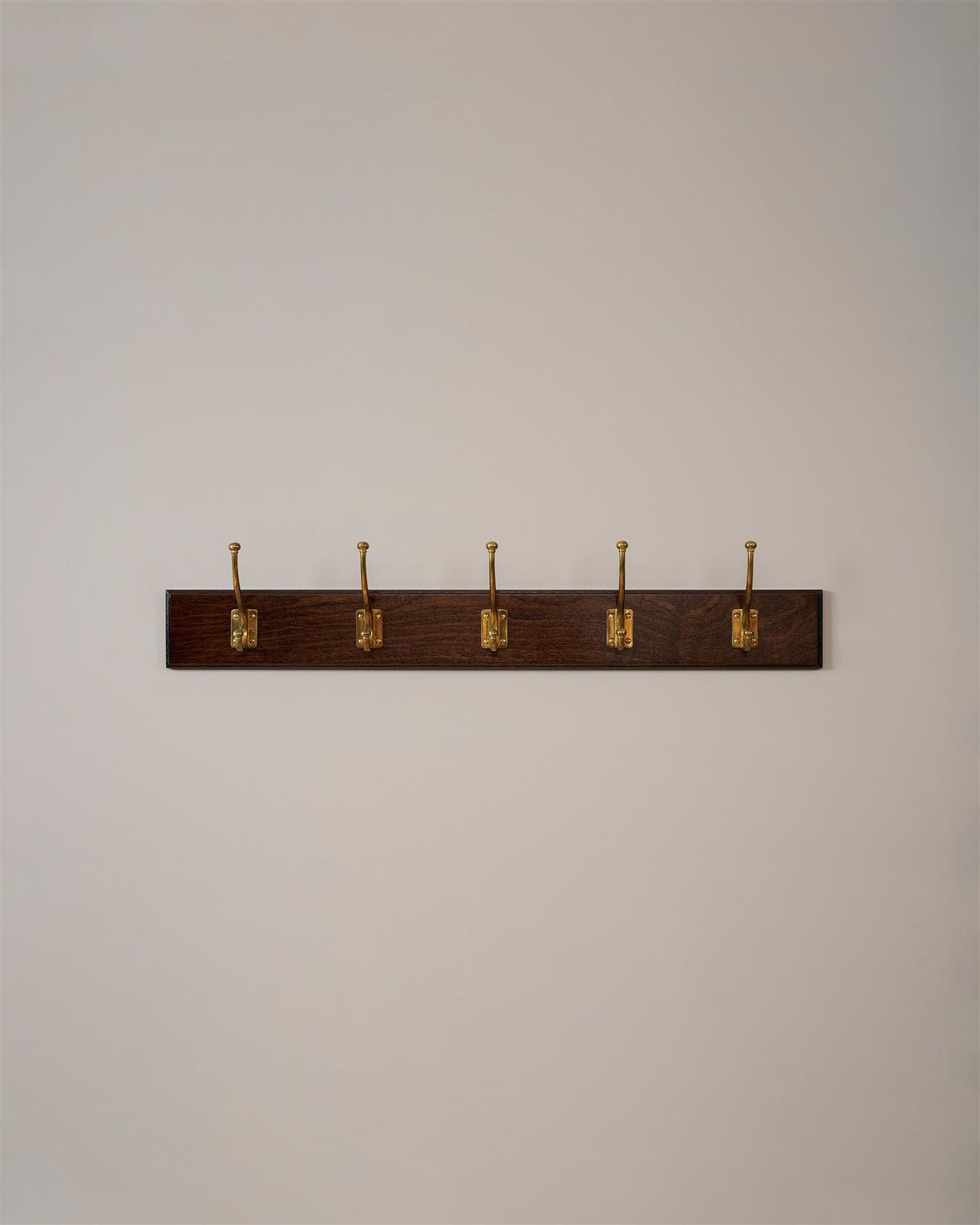The Edwardian Coat Hook Rack - 5 Hooks, Mahogany Finish TEST