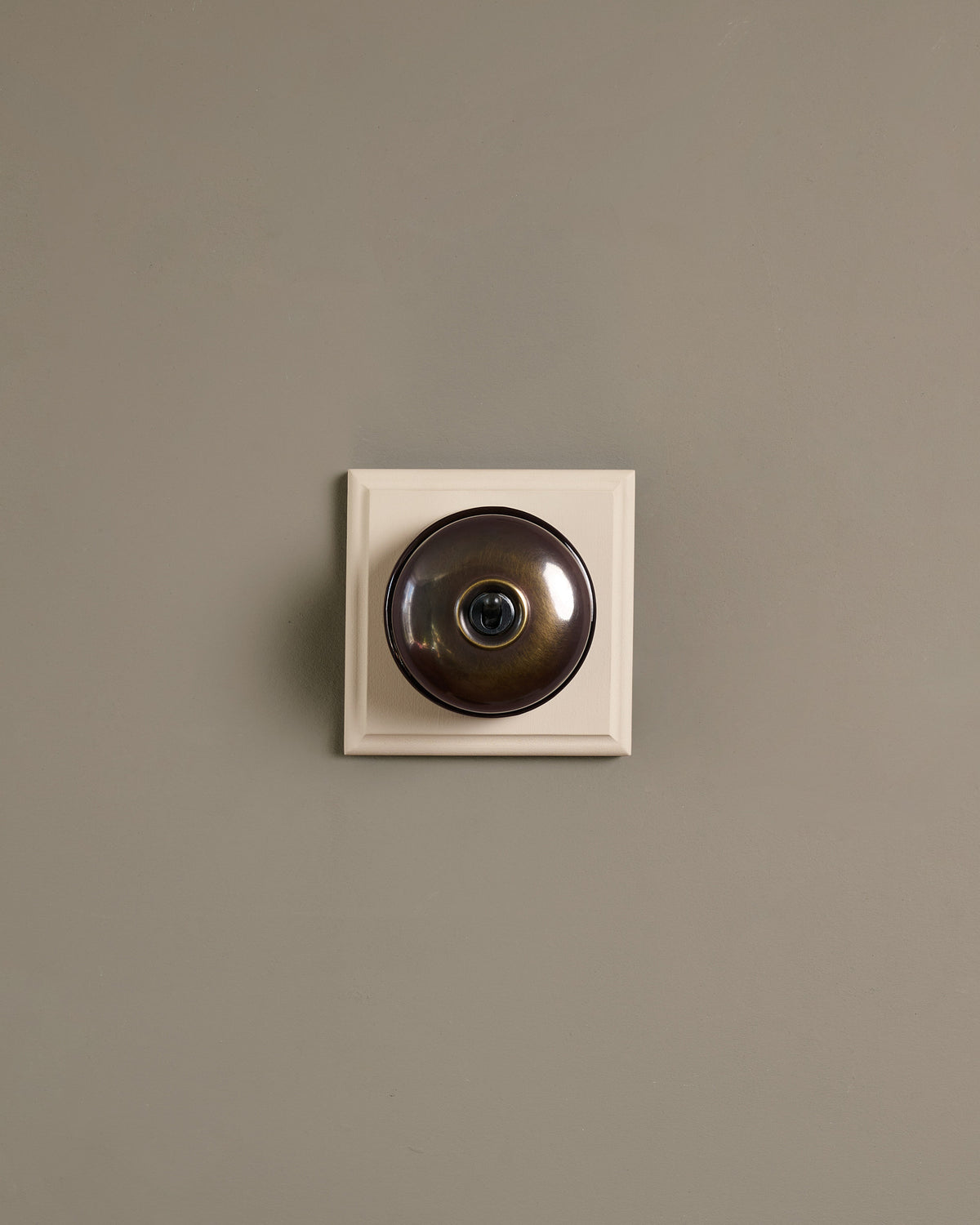 The Dolly Toggle Switch (1 Gang & Primed Maple Pattress) - Oxidised Brass with Black Base. TEST