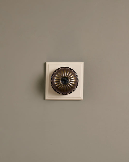 The Jelly Toggle Switch (1 Gang & Primed Maple Pattress) - Oxidised Brass with Black Base.