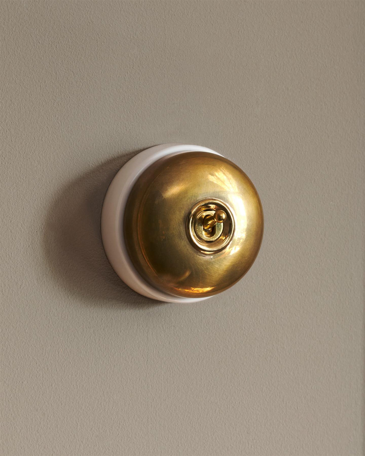The Dolly Toggle Switch - Heirloom Brass, White Base, 2 Way TEST