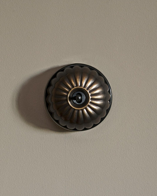The Jelly Toggle Switch - Oxidised Brass, Black Base, Retract to Centre