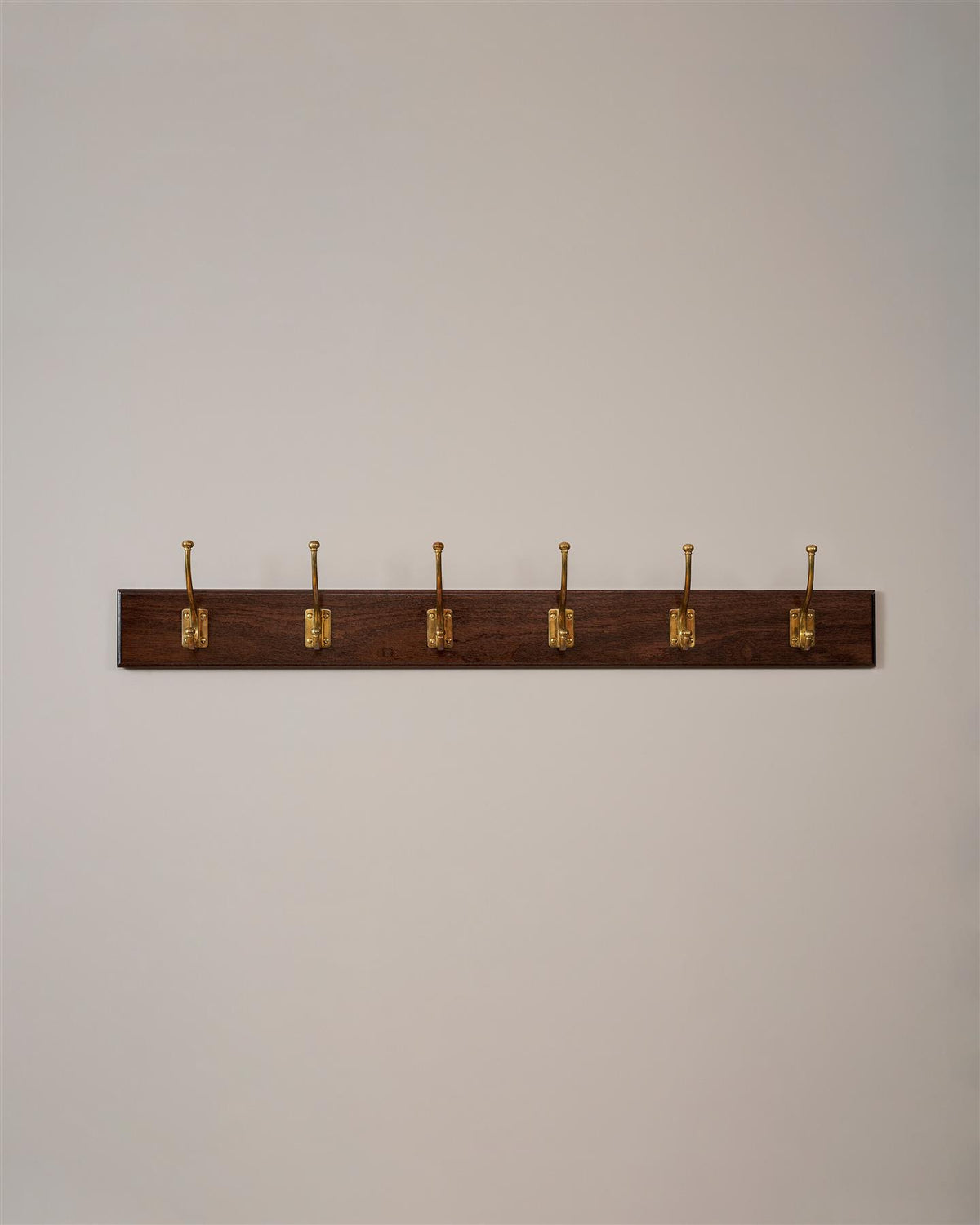 The Edwardian Coat Hook Rack - 6 Hooks, Mahogany Finish TEST