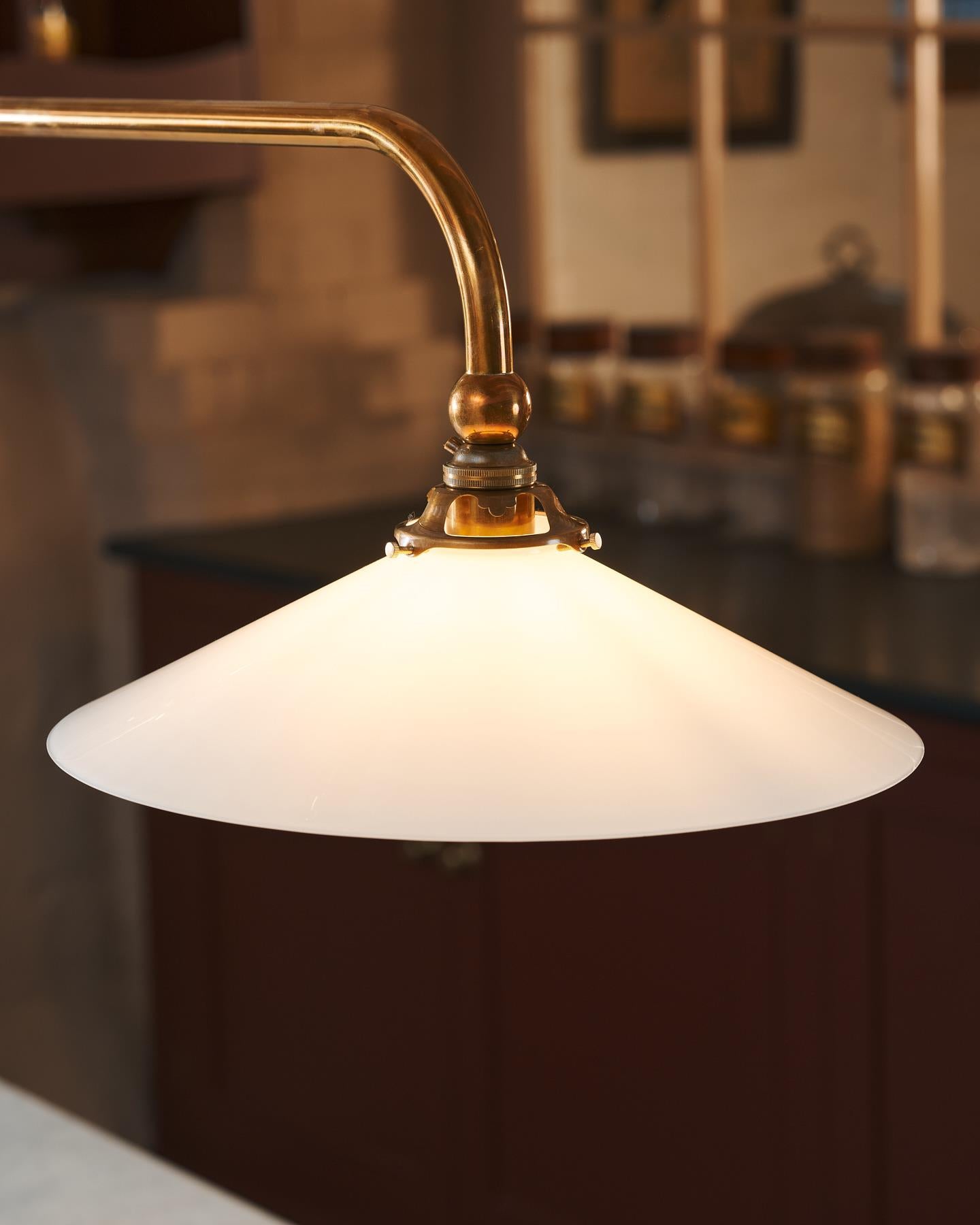 The Heirloom Gaselier Light with Milk Glass Shades - Medium