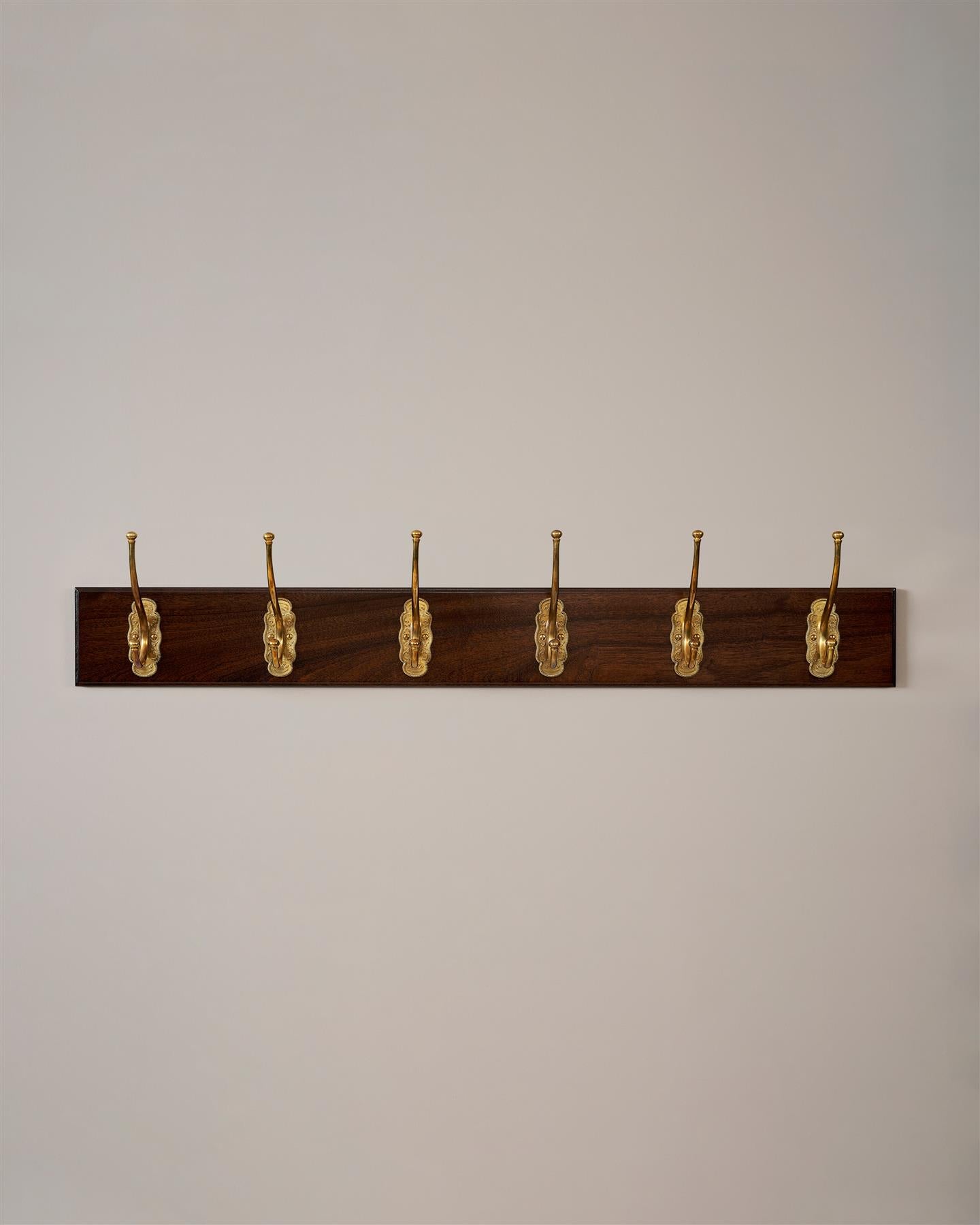 The Grand Parisian Café Hook Rack - 6 Hooks, Mahogany Finish