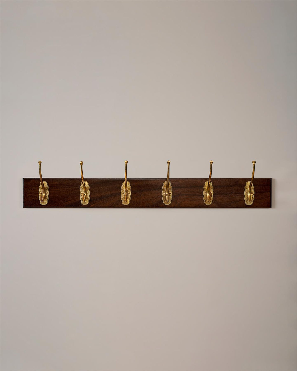 The Grand Parisian Café Hook Rack - 6 Hooks, Mahogany Finish TEST