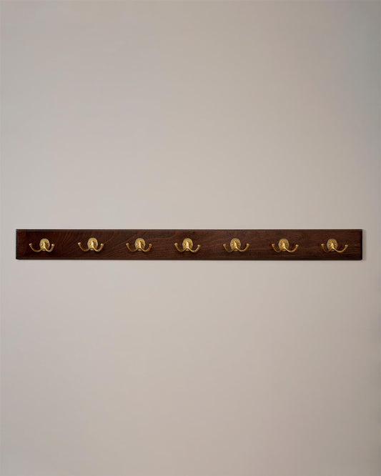 The Twin Parisian Café Hook Rack - 7 Hooks, Mahogany Finish