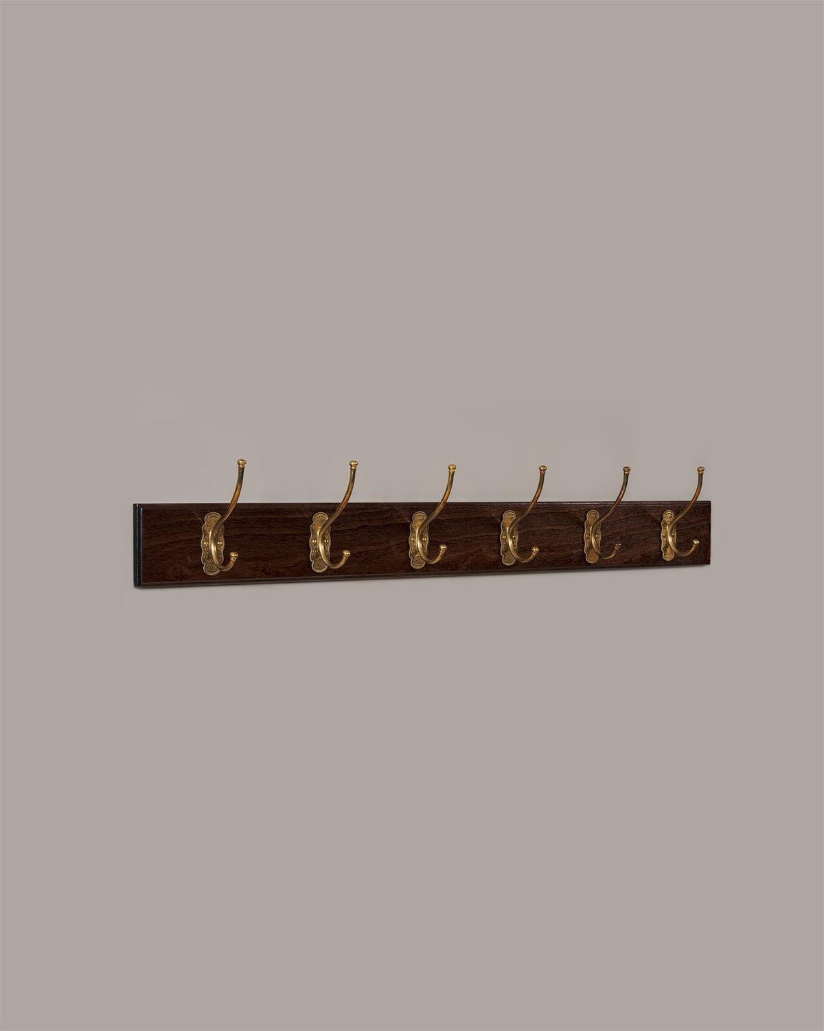 The Petite Parisian Café Hook Rack - 6 Hooks, Mahogany Finish TEST