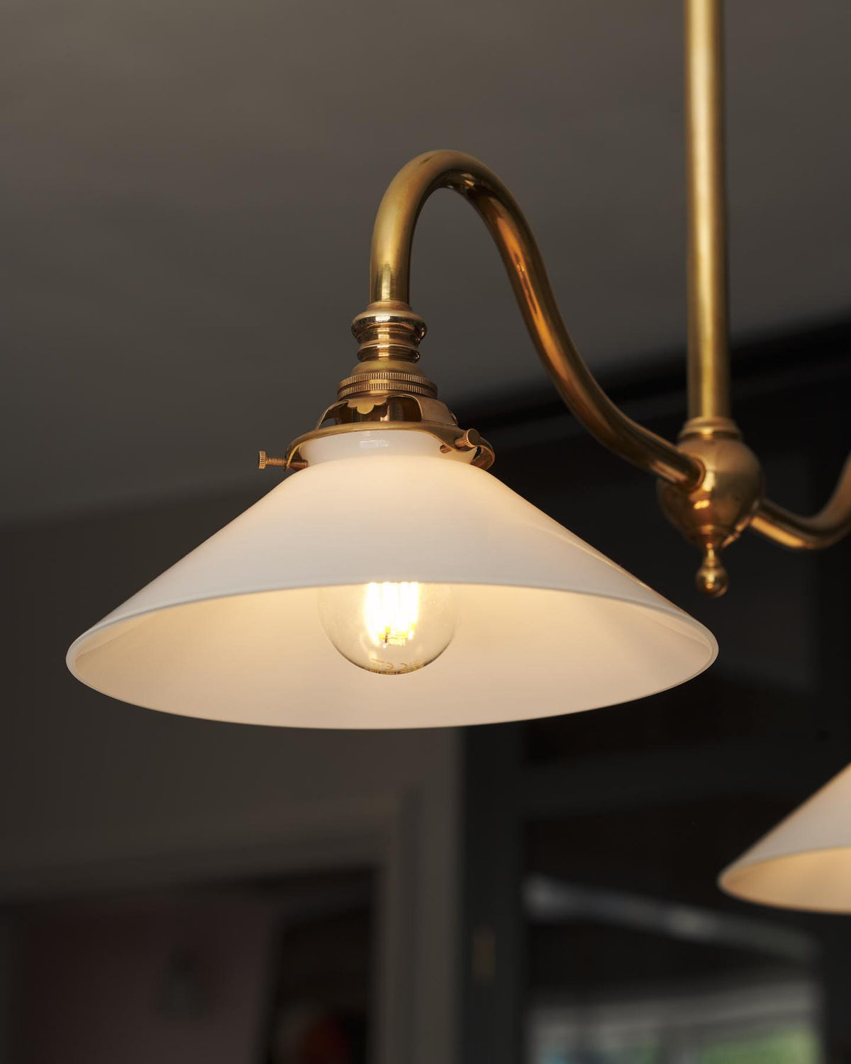 The Petite Heirloom Gaselier Light with Milk Glass Shades - Tall TEST