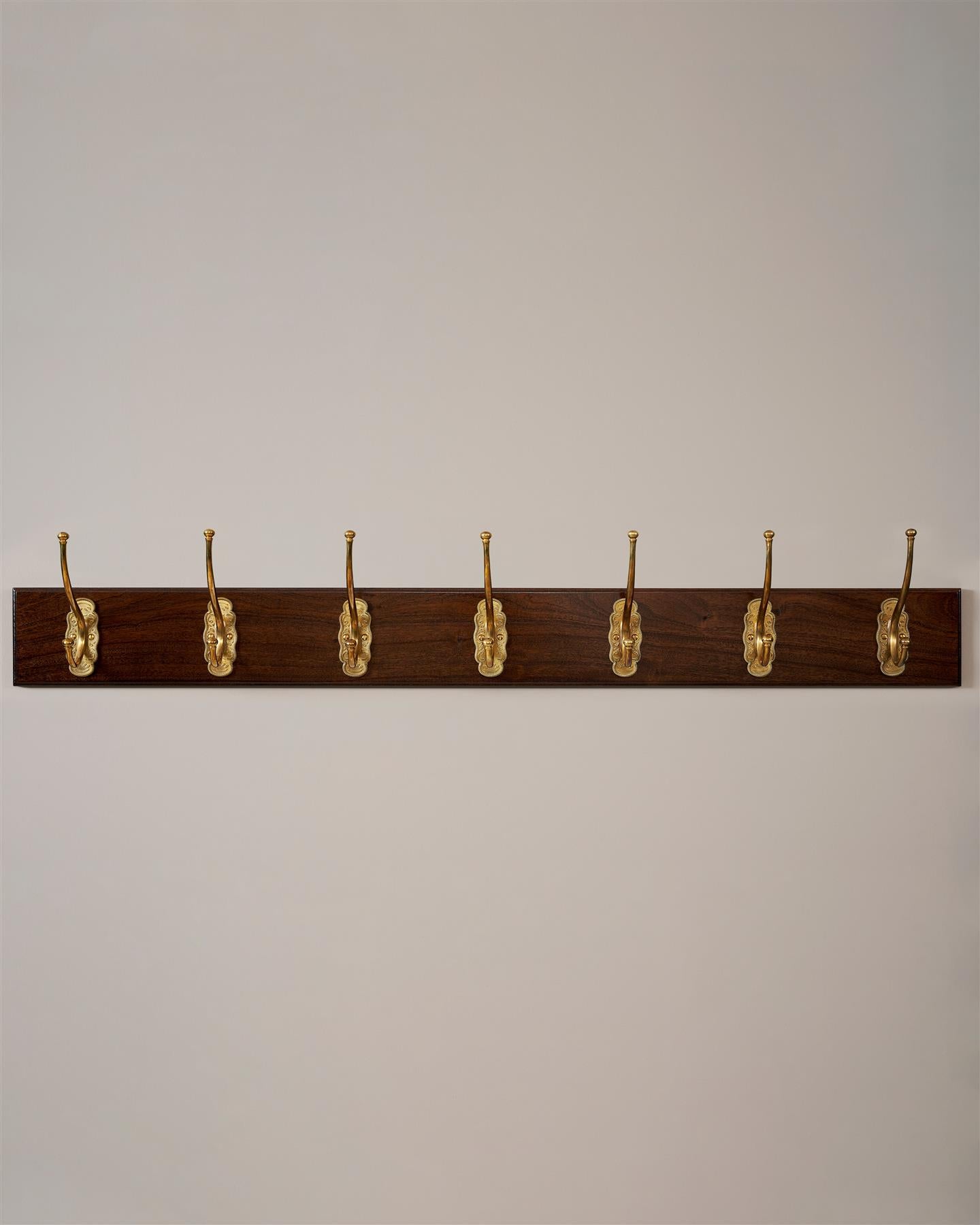 The Grand Parisian Café Hook Rack - 7 Hooks, Mahogany Finish