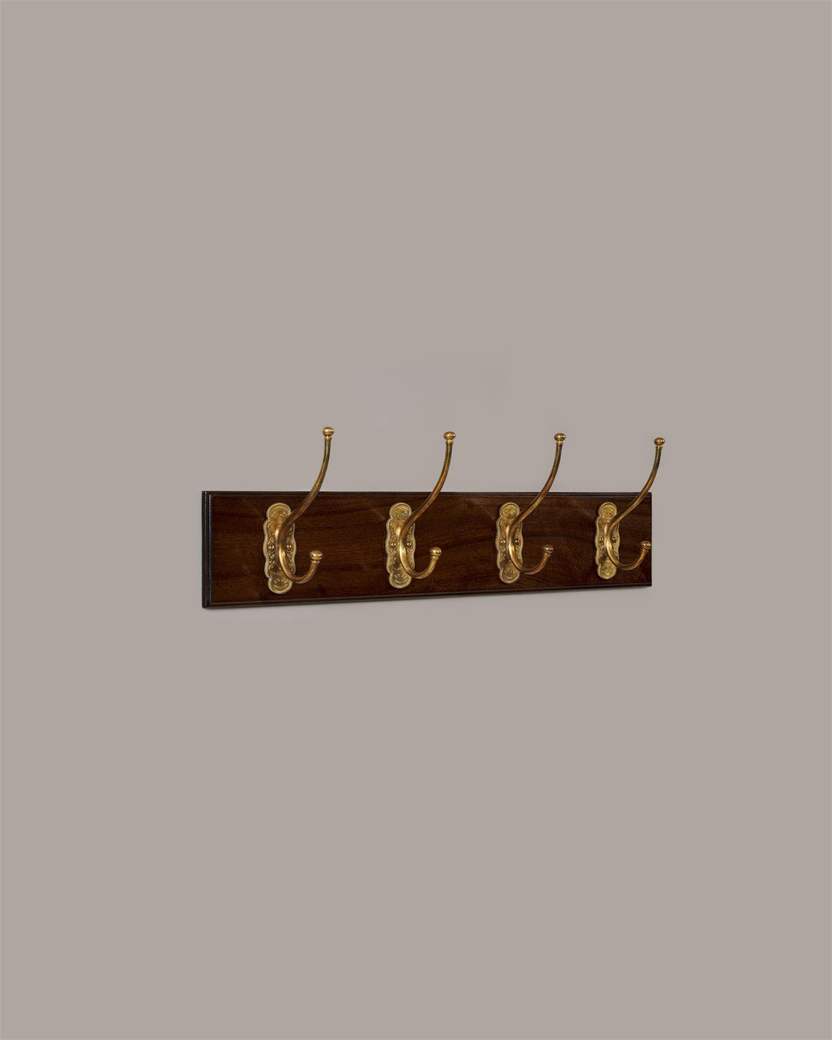 The Grand Parisian Café Hook Rack - 4 Hooks, Mahogany Finish TEST