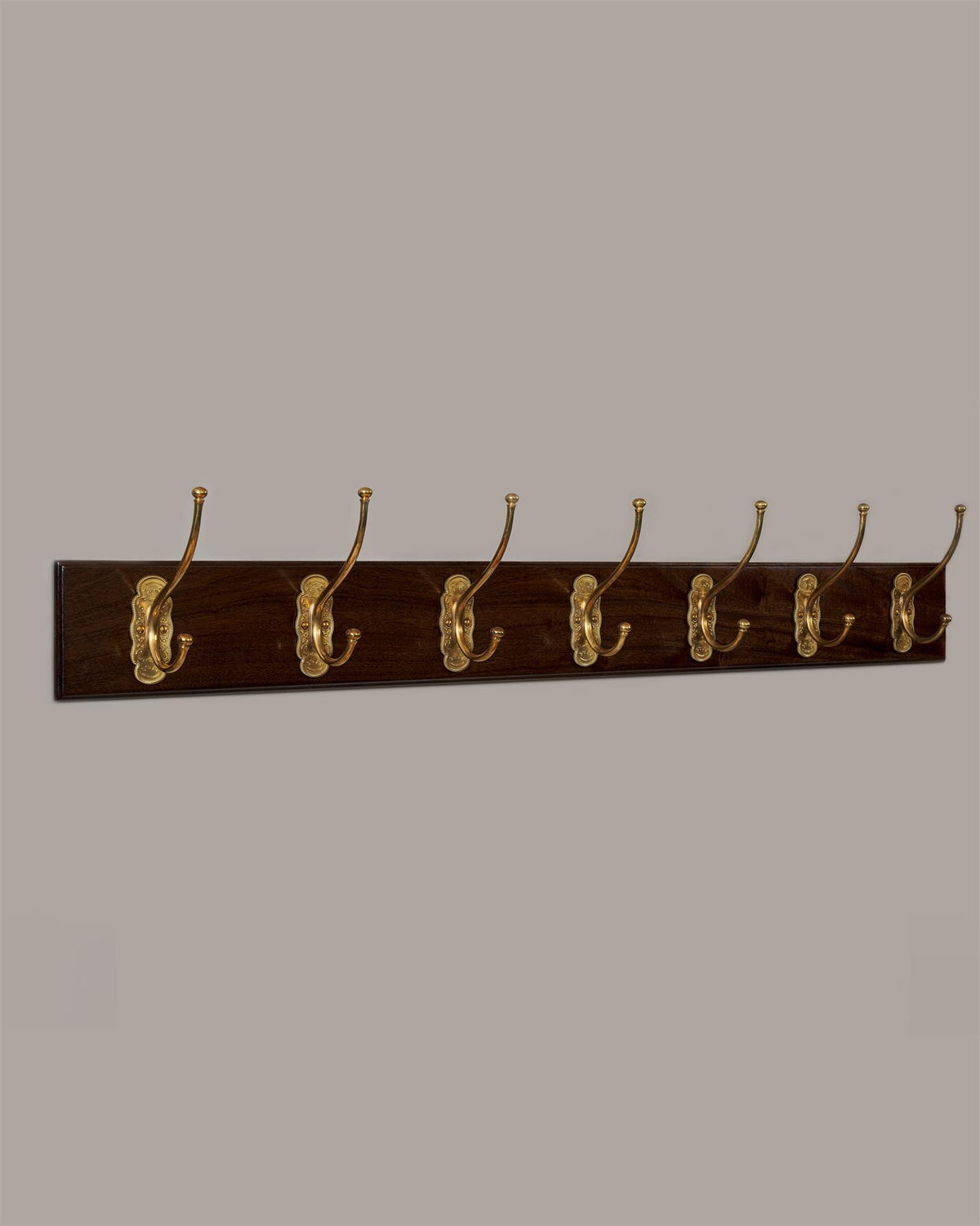 The Grand Parisian Café Hook Rack - 7 Hooks, Mahogany Finish TEST