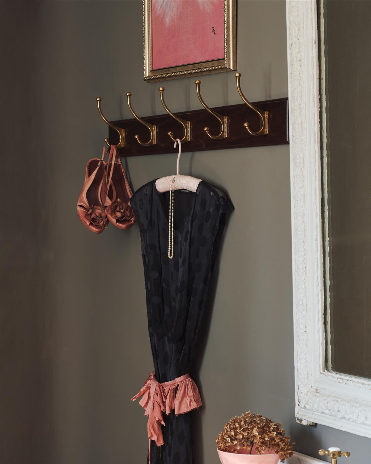 The Edwardian Coat Hook Rack - 7 Hooks, Mahogany Finish TEST