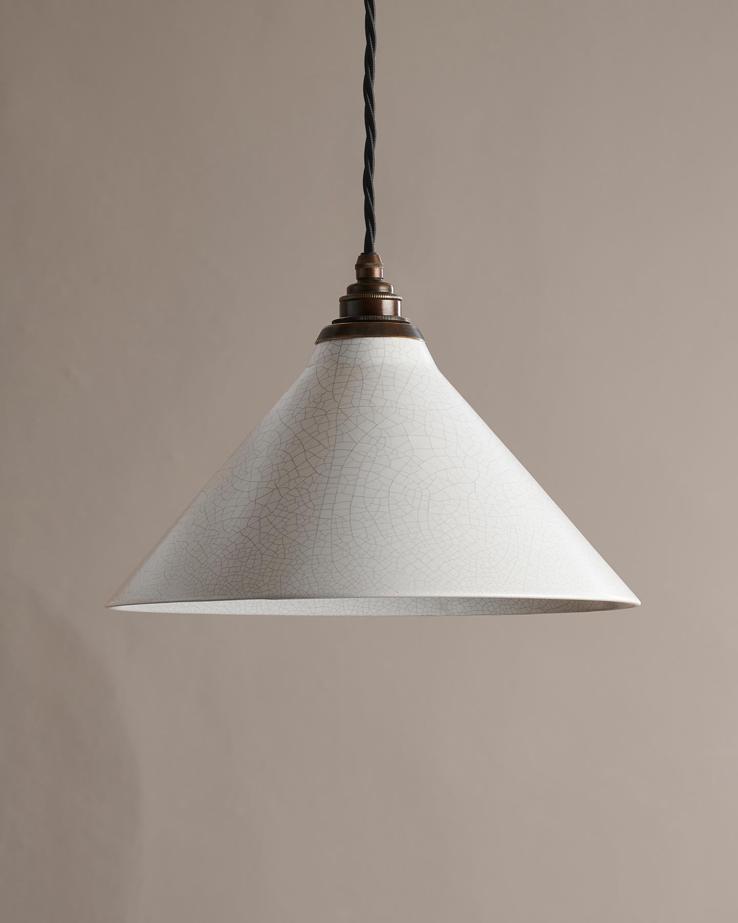 The Crackle Pendant Light - Large, Antiqued Brass
