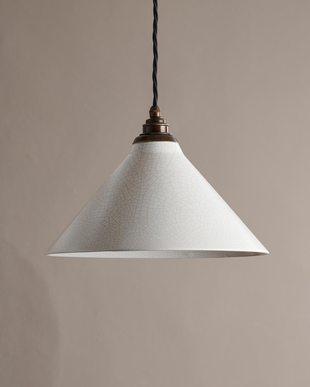 The Crackle Pendant Light - Large, Antiqued Brass TEST