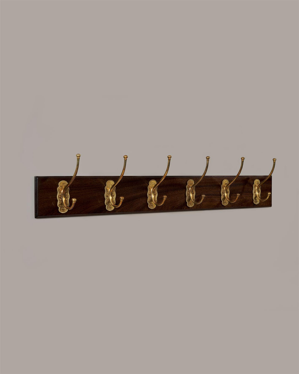 The Grand Parisian Café Hook Rack - 6 Hooks, Mahogany Finish TEST