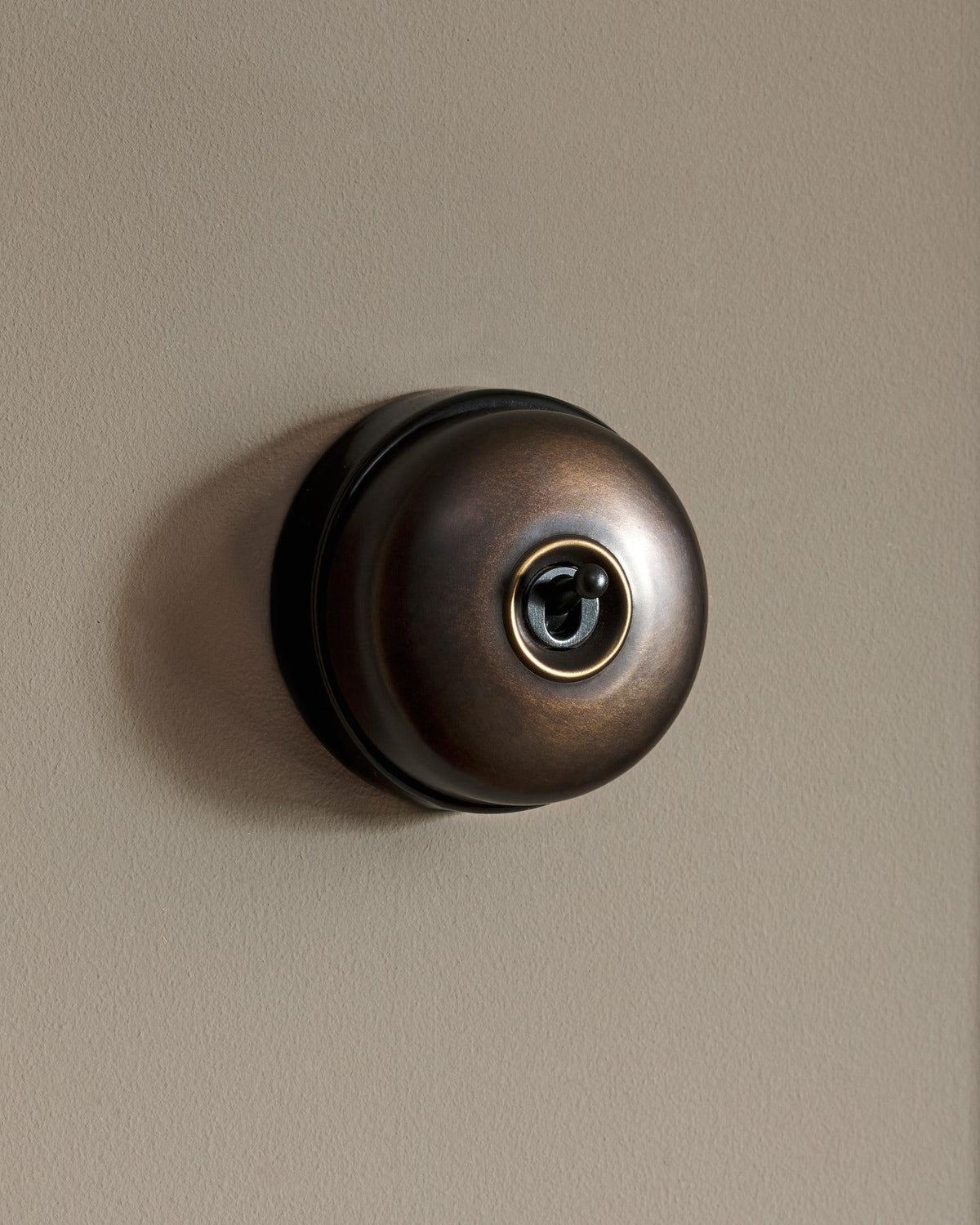 The Dolly Toggle Switch - Oxidised Brass, Black Base, Intermediate TEST