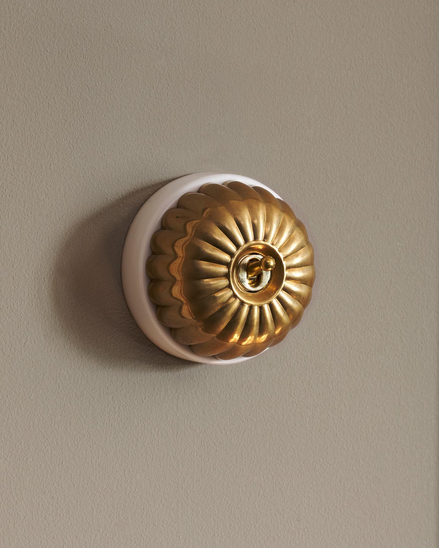 The Jelly Toggle Switch - Heirloom Brass, White Base, Intermediate