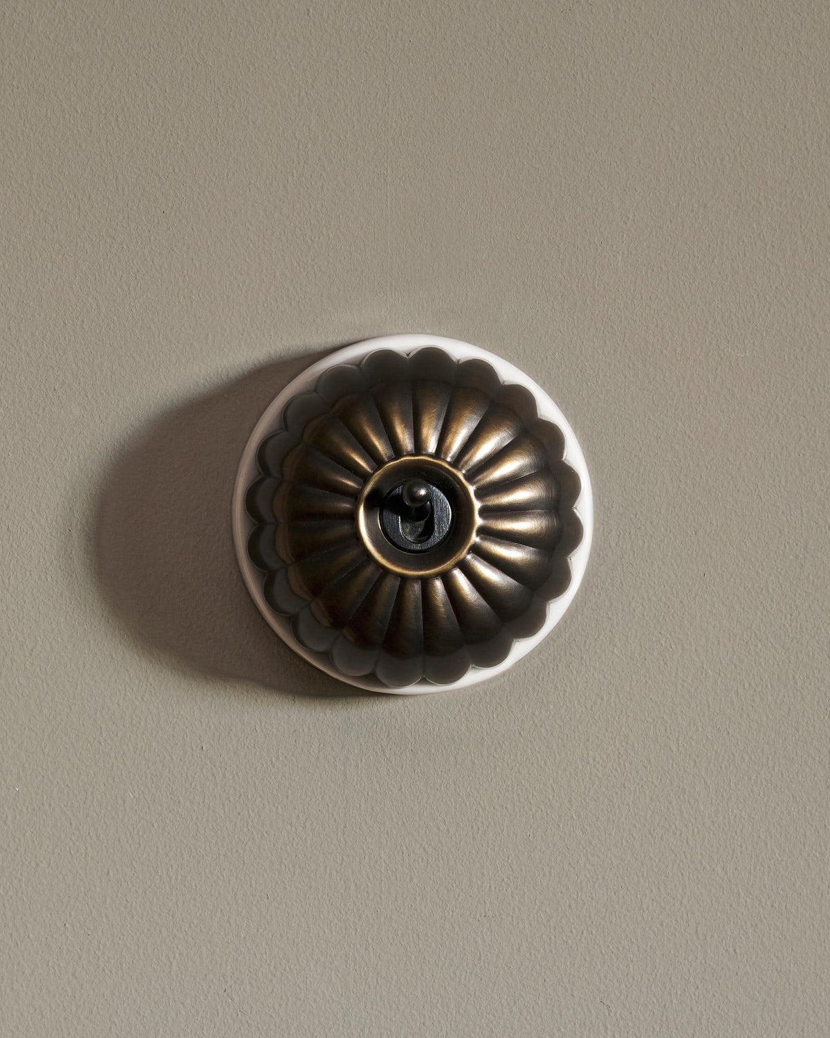 The Jelly Toggle Switch - Oxidised Brass, White Base, 2 Way TEST
