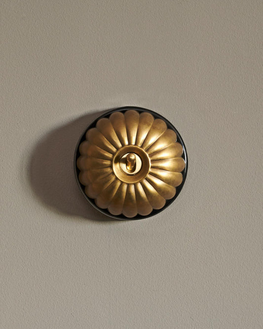 The Jelly Toggle Switch - Aged Brass, Black Base, 2 Way
