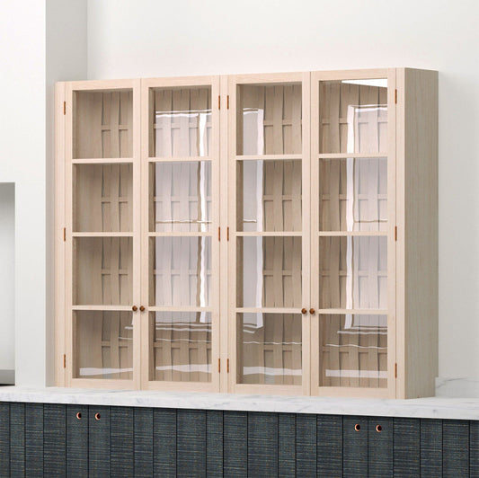 1570mm Double Door Glazed Countertop Cupboard