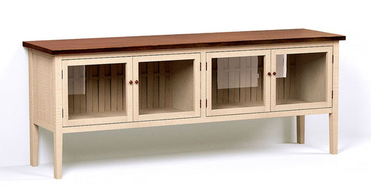 1800mm Sideboard with Glazed Doors & Woven Back Panel