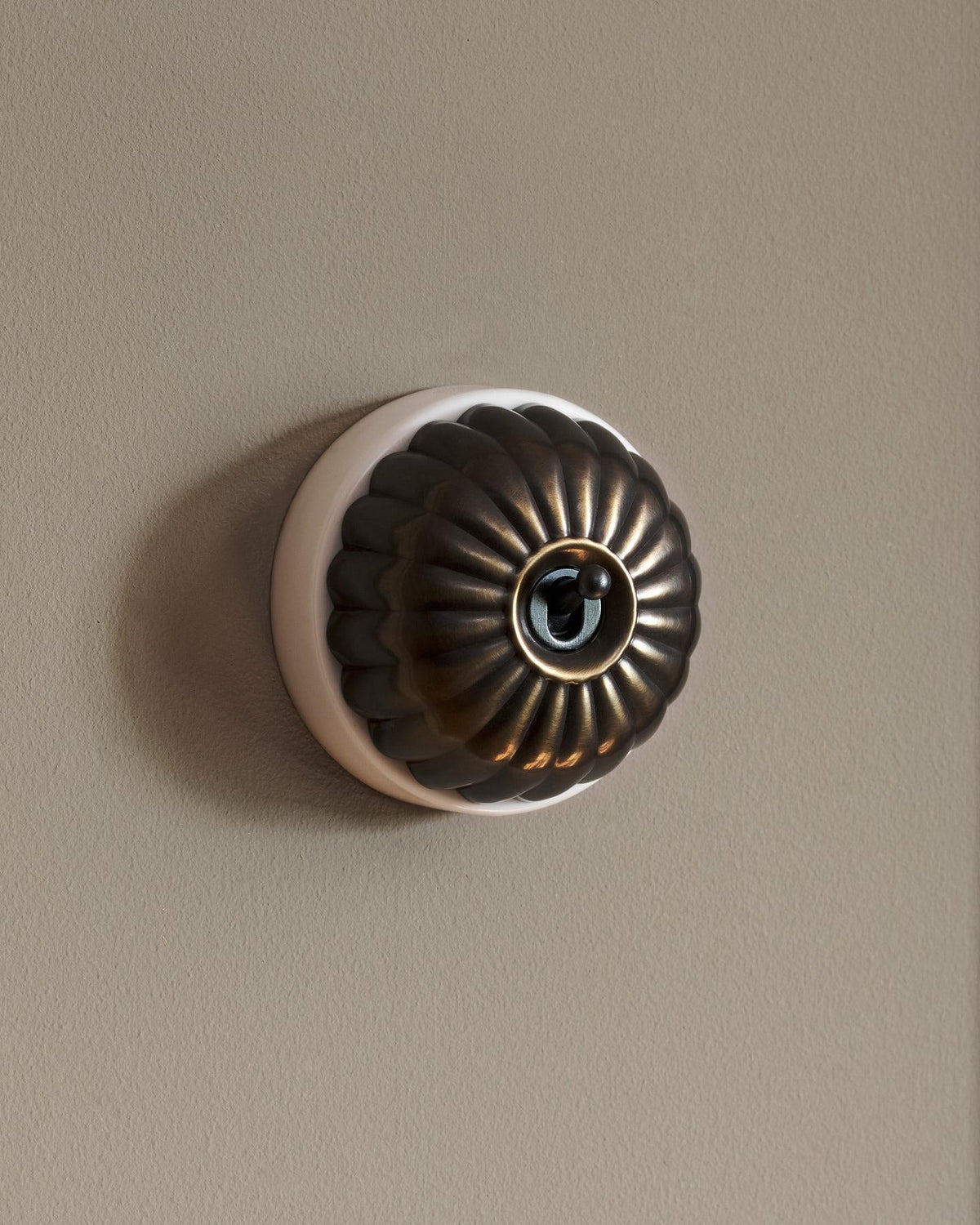 The Jelly Toggle Switch - Oxidised Brass, White Base, Intermediate TEST