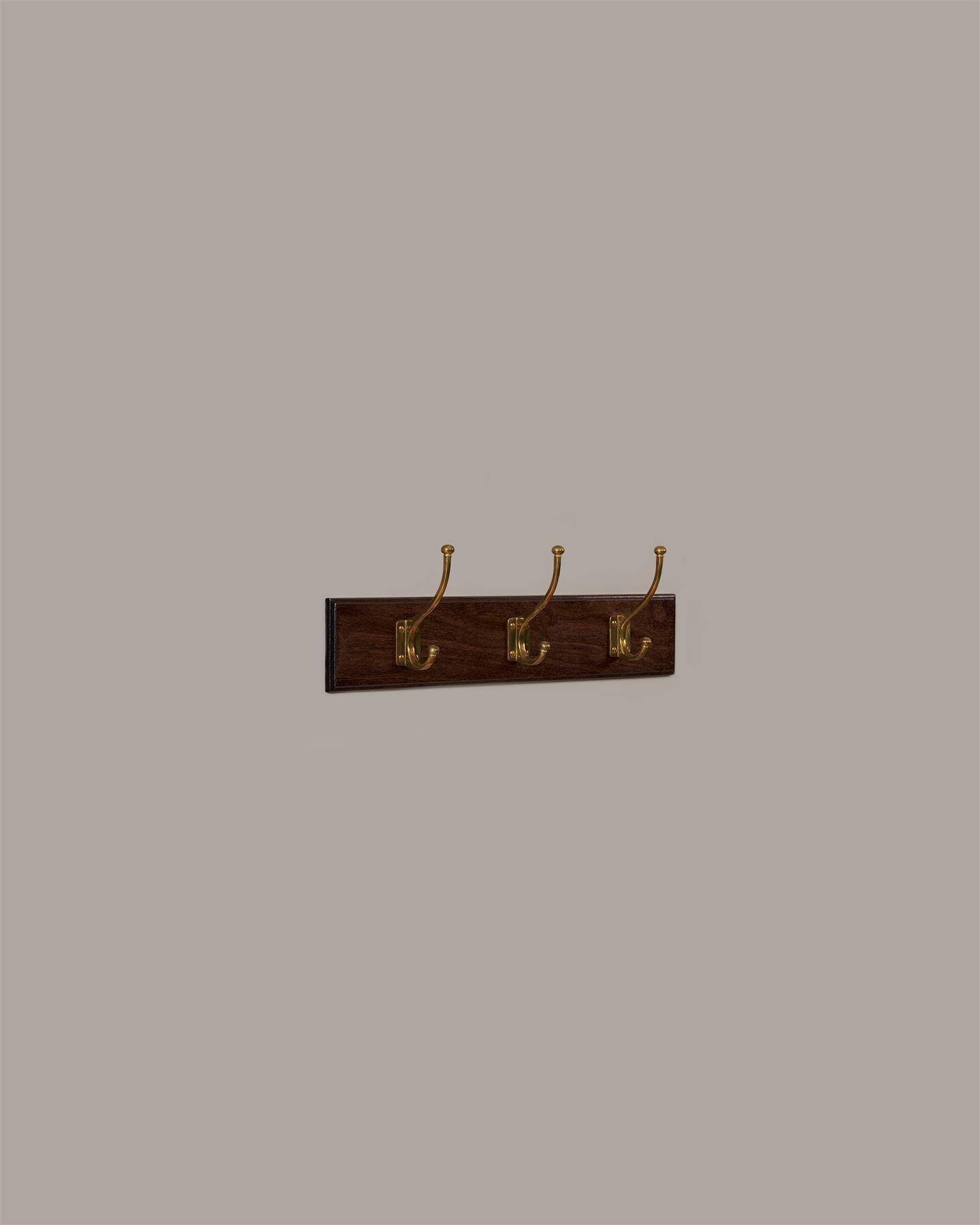 The Edwardian Coat Hook Rack - 3 Hooks, Mahogany Finish