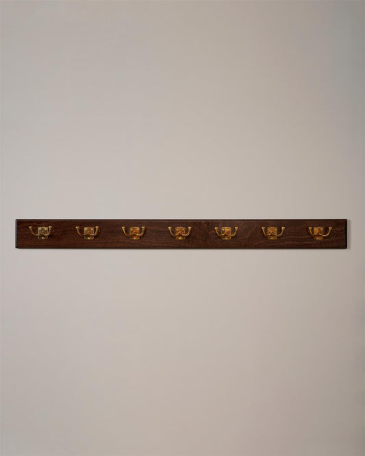 The Twin Edwardian Hook Rack - 7 Hooks, Mahogany Finish
