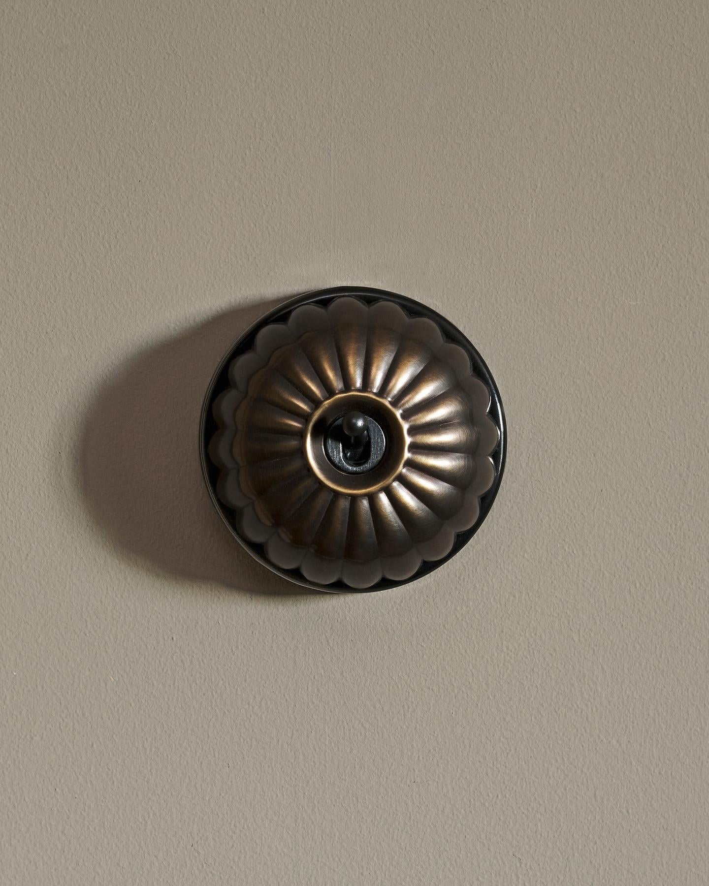 The Jelly Toggle Switch - Oxidised Brass, Black Base, Intermediate