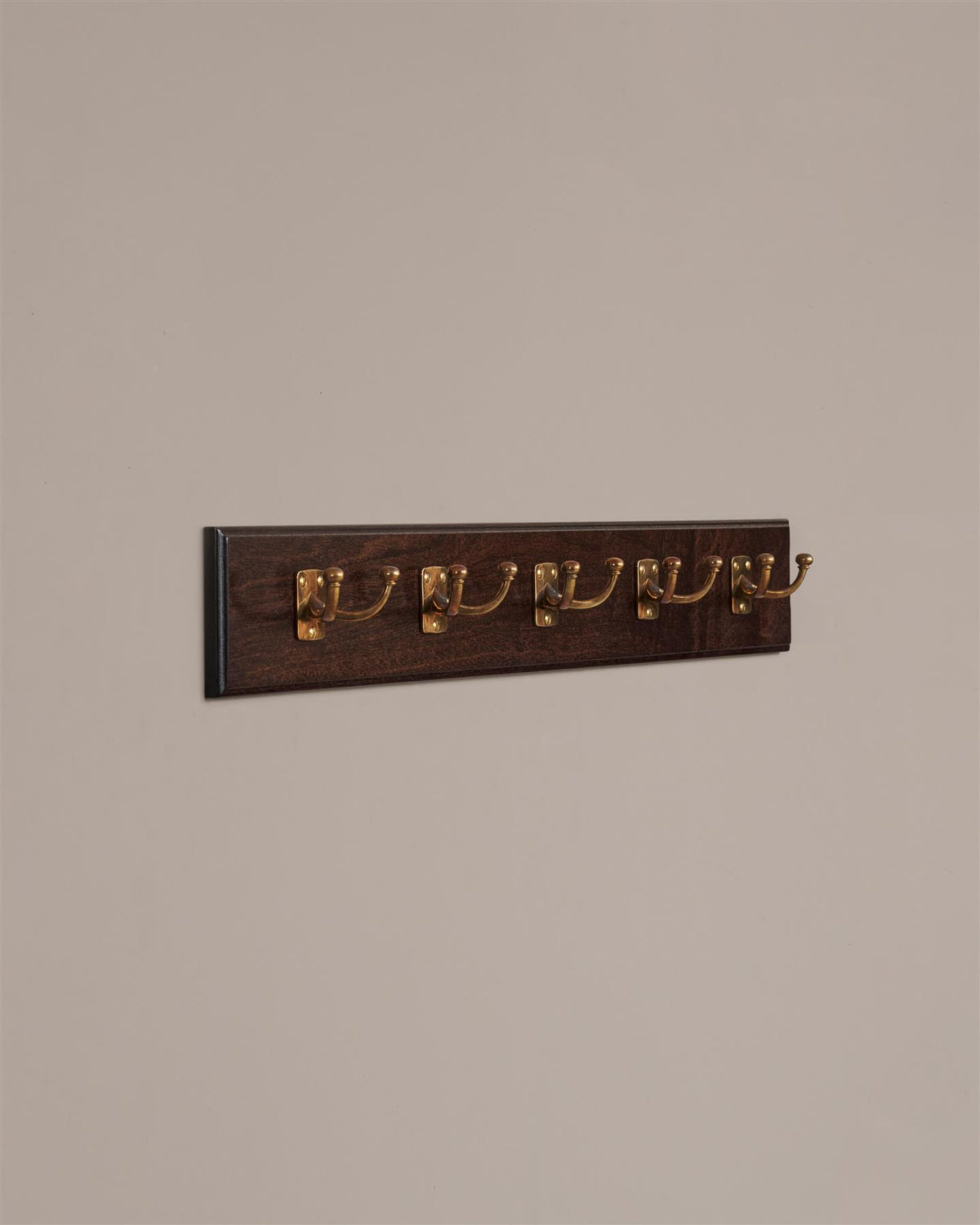 The Twin Edwardian Hook Rack - 5 Hooks, Mahogany Finish TEST