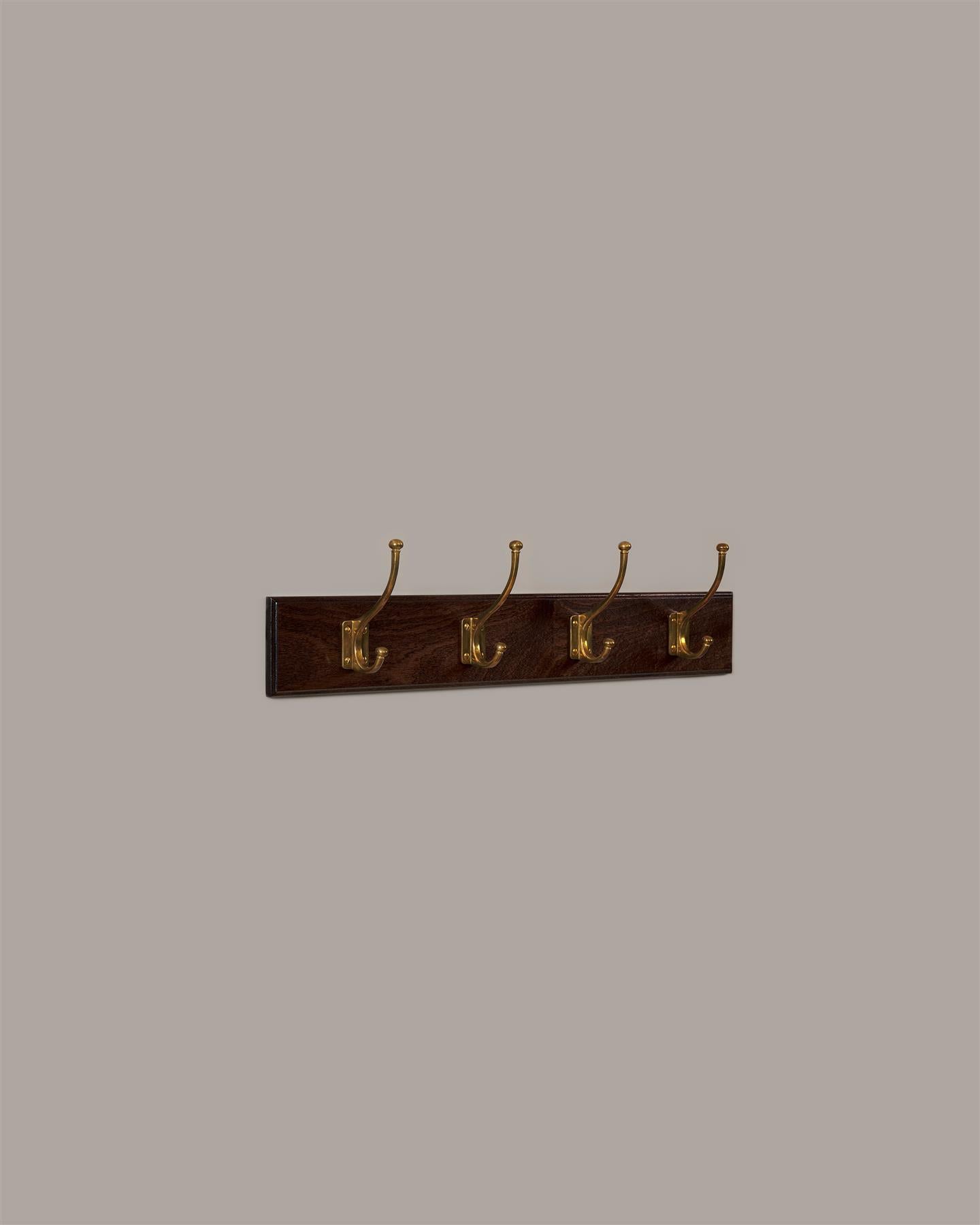 The Edwardian Coat Hook Rack - 4 Hooks, Mahogany Finish