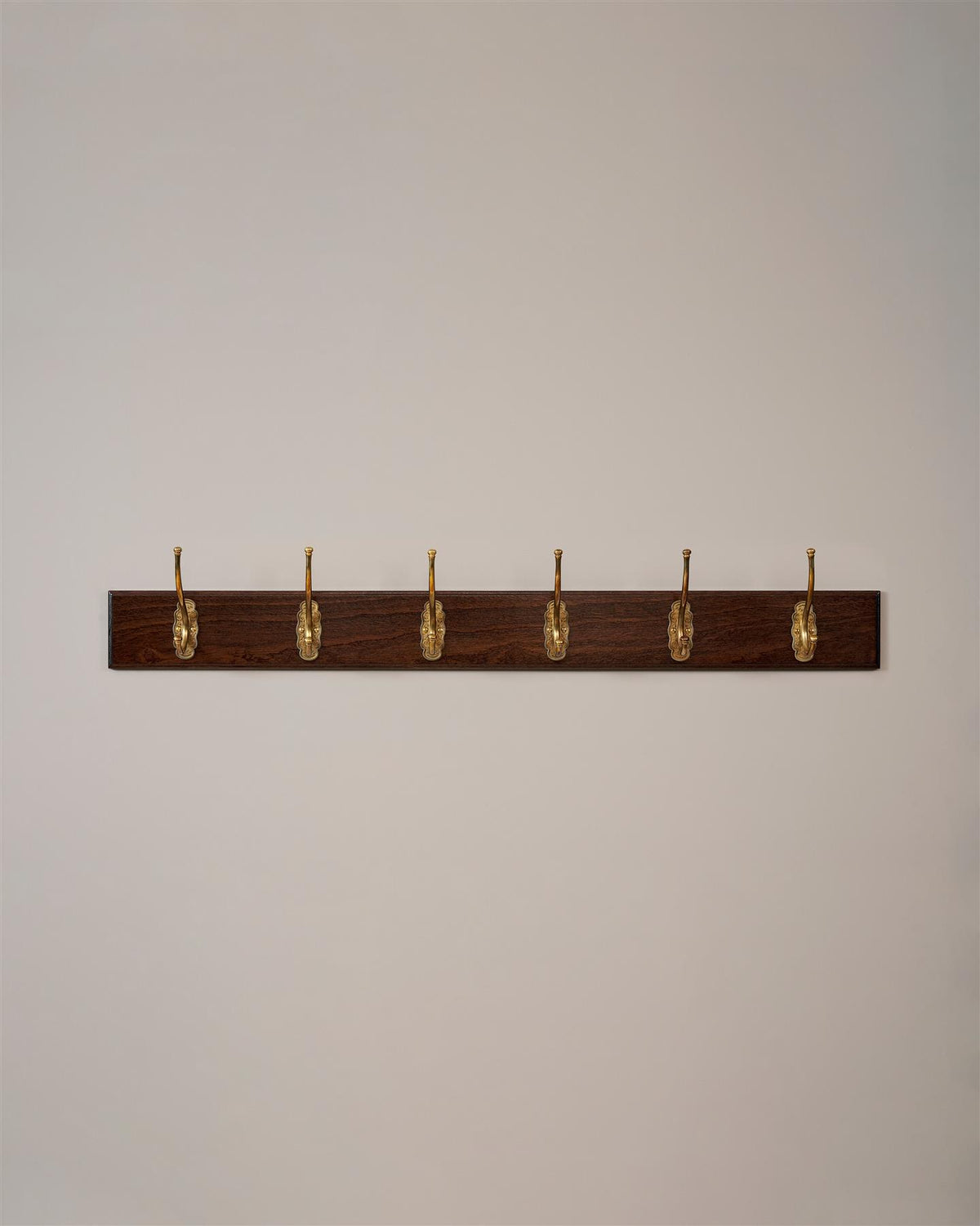 The Petite Parisian Café Hook Rack - 6 Hooks, Mahogany Finish TEST