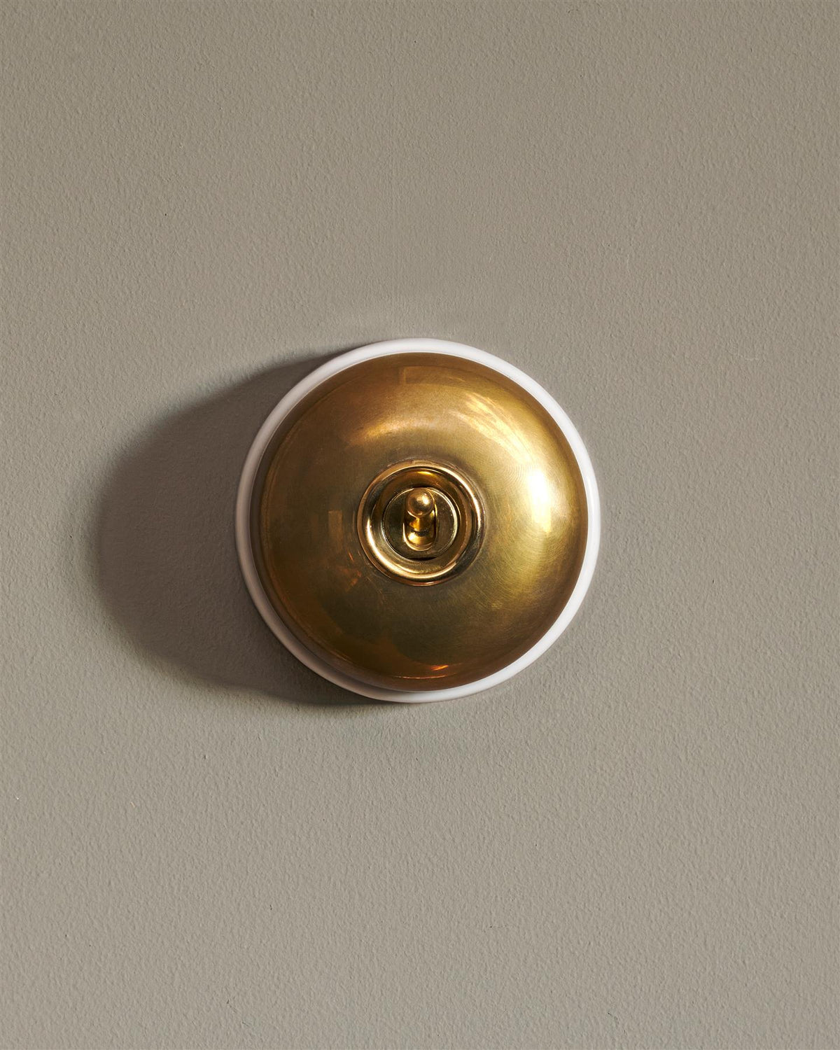 The Dolly Toggle Switch - Heirloom Brass, White Base, 2 Way TEST