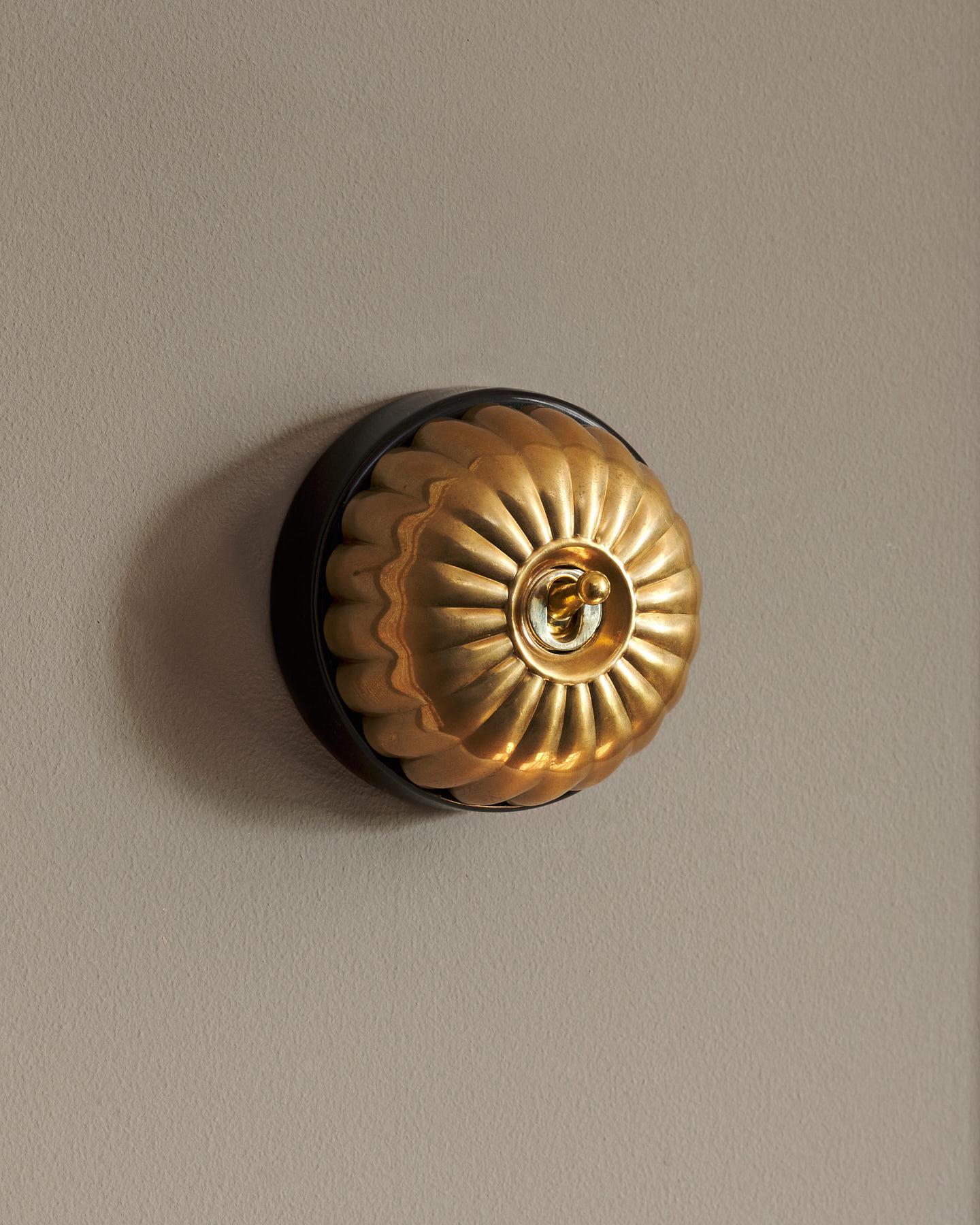 The Jelly Toggle Switch - Heirloom Brass, Black Base, 2 Way