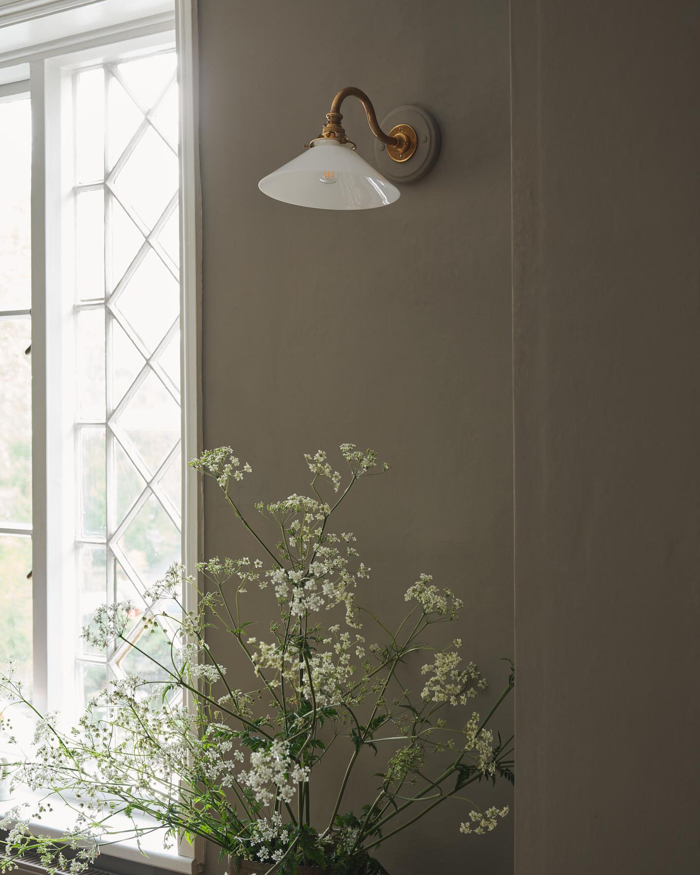 The Heirloom Wall Light with Milk Glass Shade
