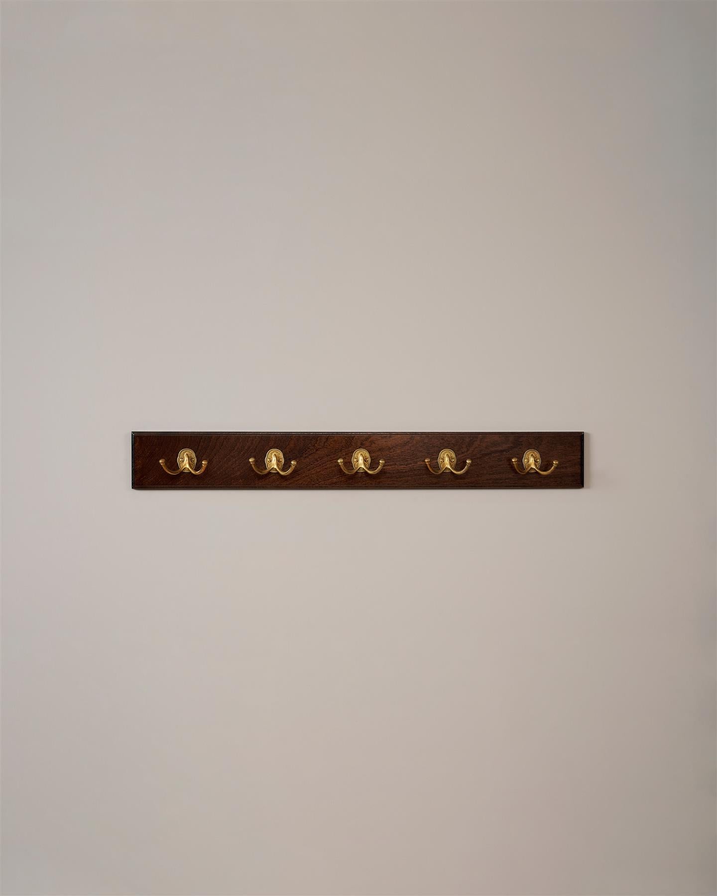 The Twin Parisian Café Hook Rack - 5 Hooks, Mahogany Finish