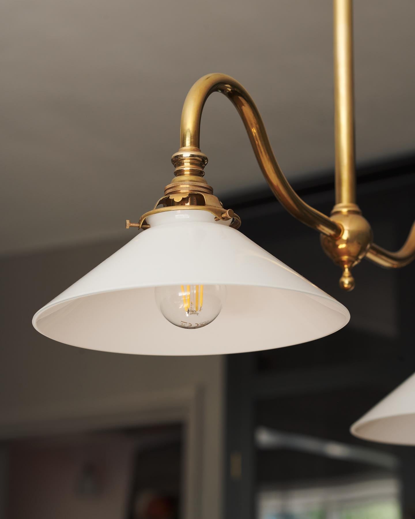 The Petite Heirloom Gaselier Light with Milk Glass Shades - Tall