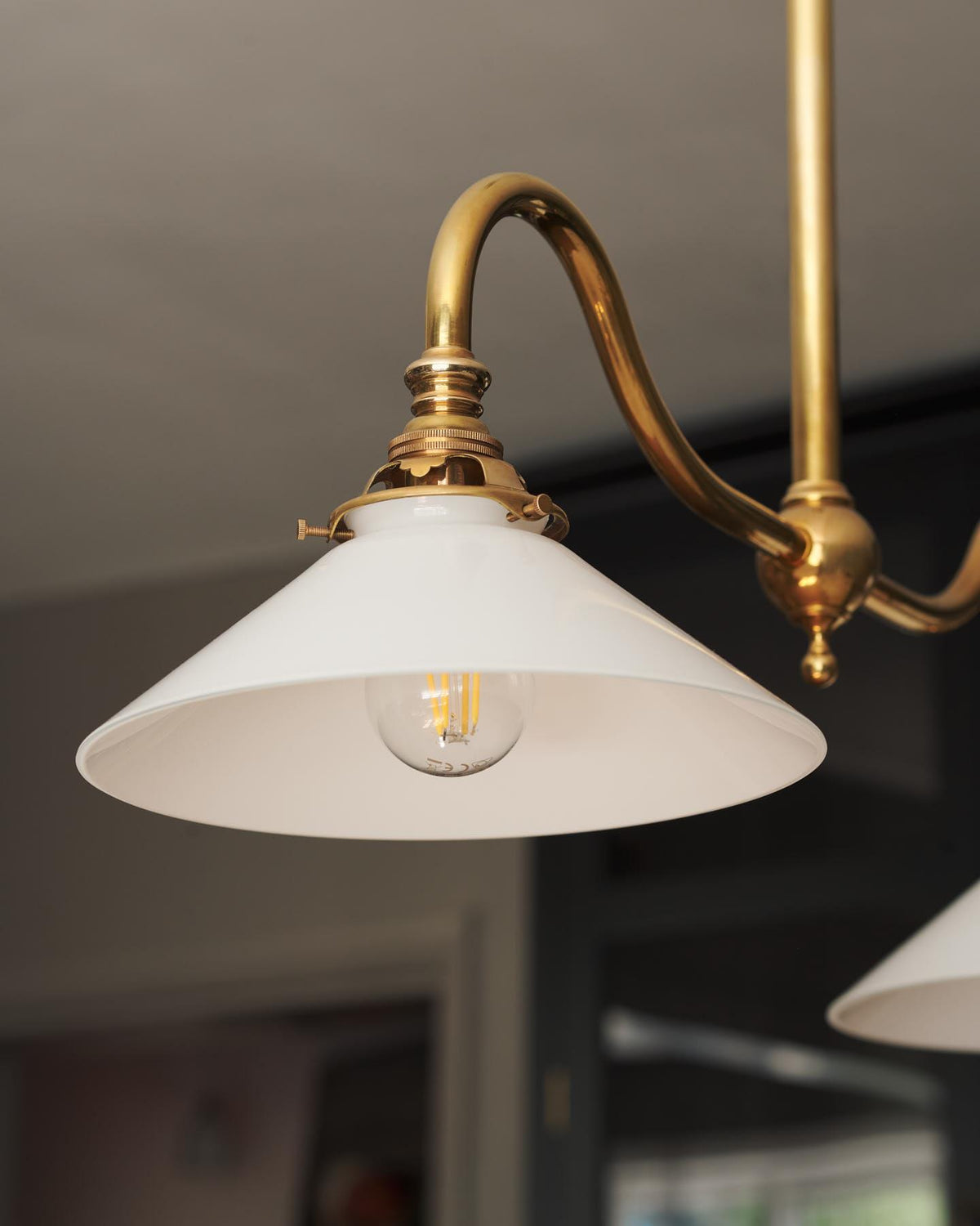 The Petite Heirloom Gaselier Light with Milk Glass Shades - Tall TEST