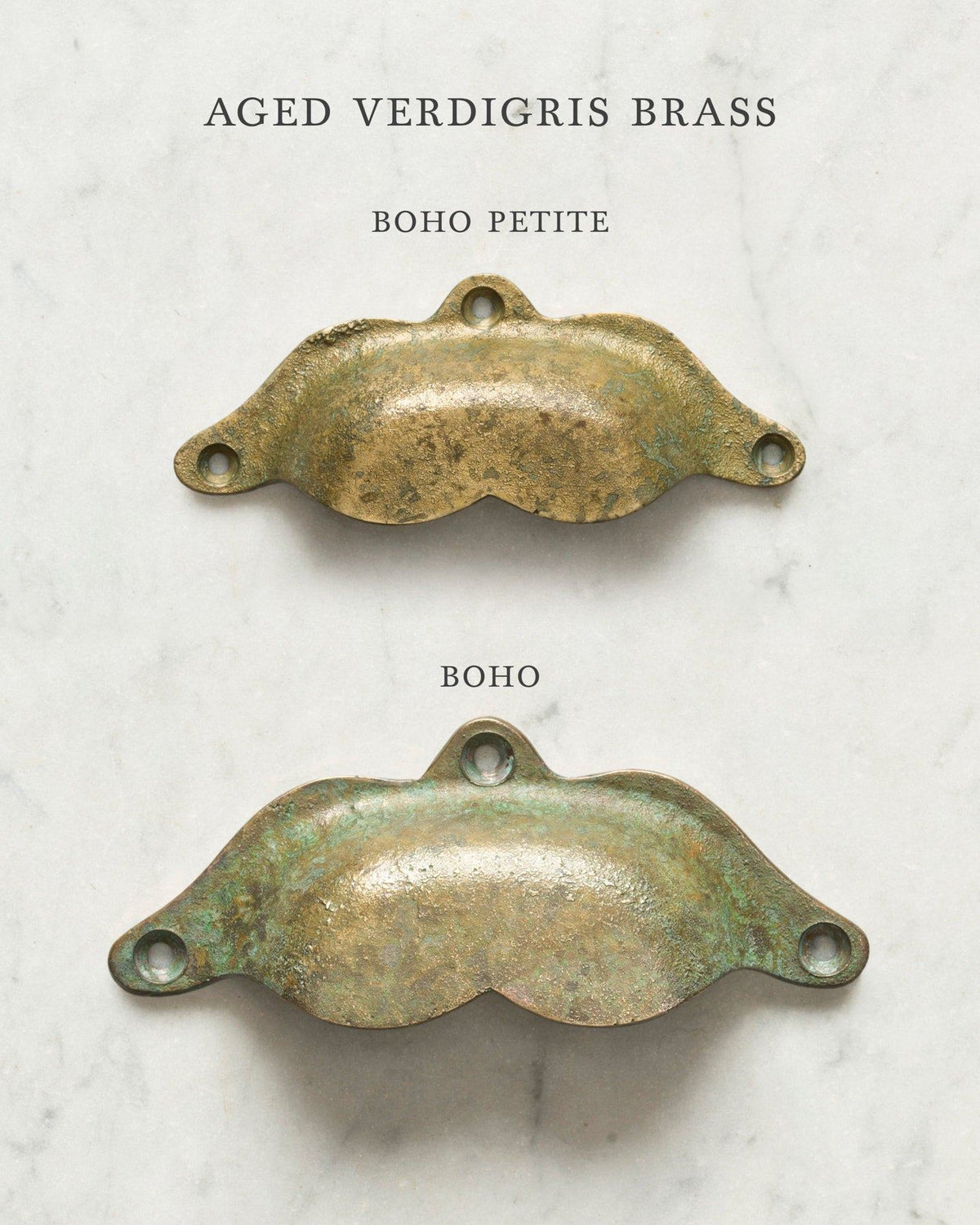 Aged Verdigris Brass Boho Handle - Petite TEST