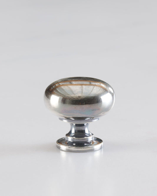 A 'Medium' classic knob for a kitchen cupboard or drawer with a tarnished silver finish.