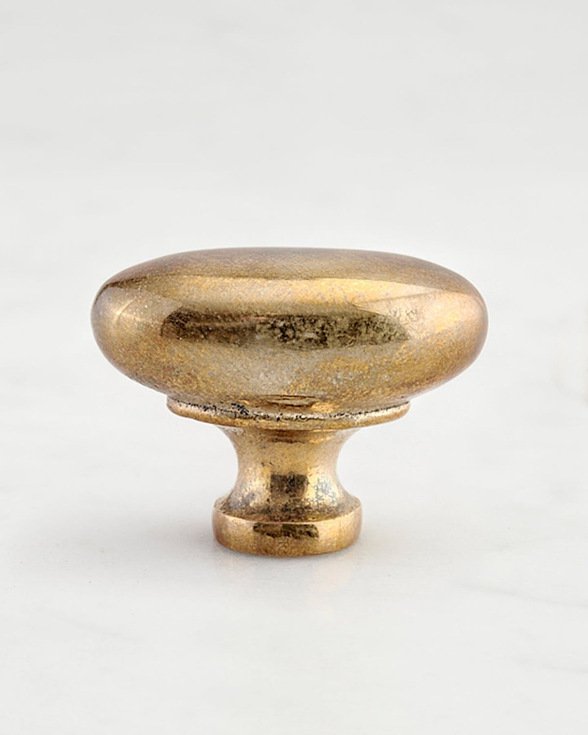 A 'Large' oval-shaped knob for a kitchen cupboard or drawer with a bright polished bronze finish. TEST