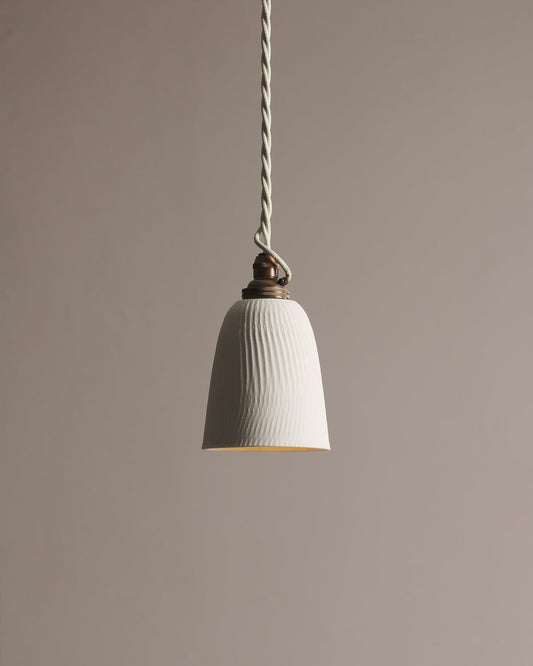Small Chattered Beaker Porcelain Pendant Light